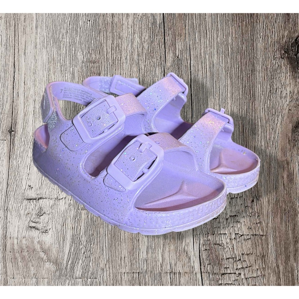 The Children's Place Toddler Girl's Purple Glitter Sandals Size 7